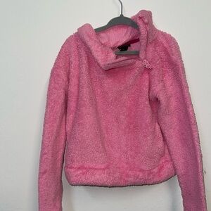 Size 6/6x fuzzy pink fleece, asymmetrical zip, All in Motion